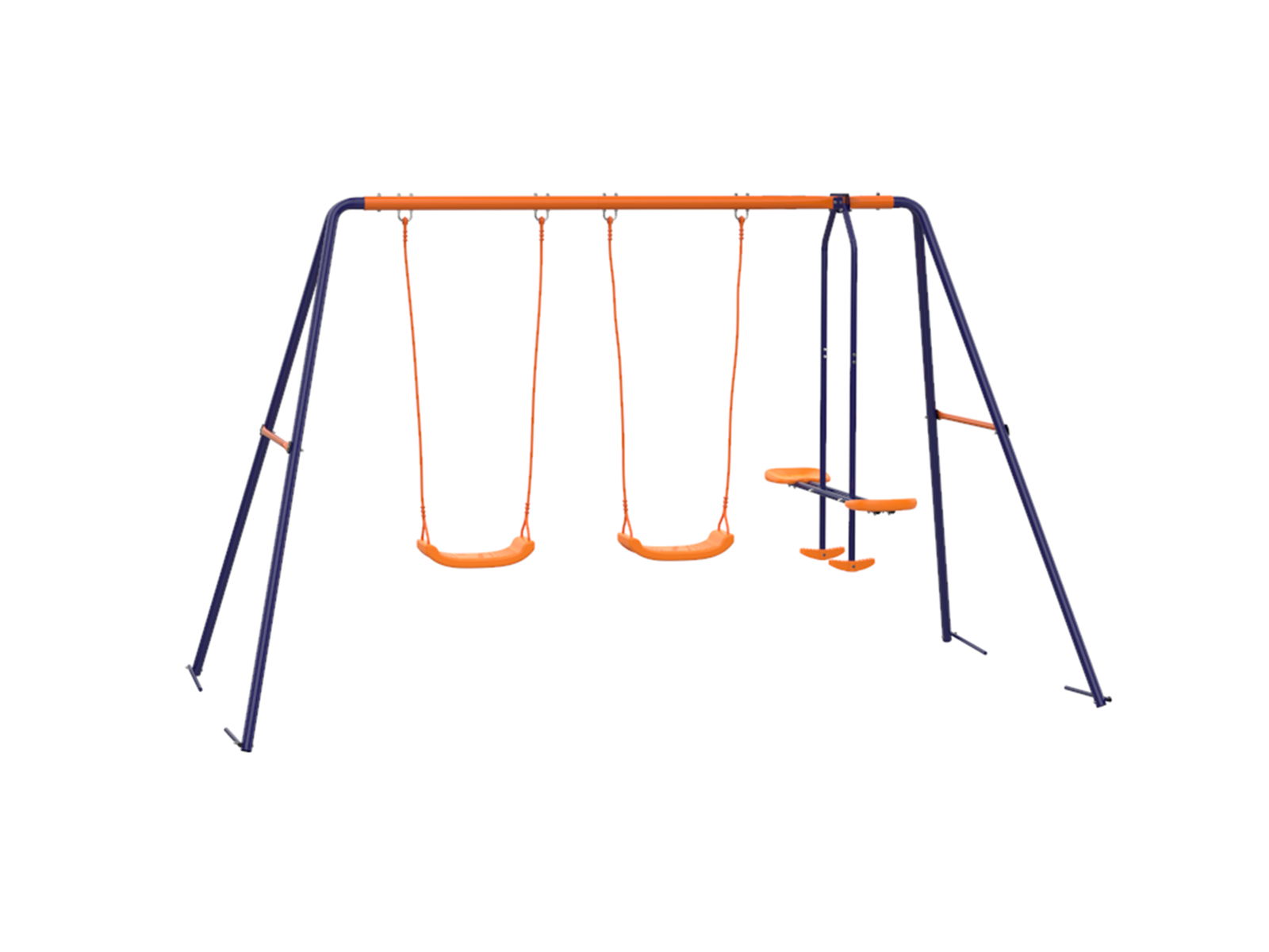 直営店に限定 ZENSTYLE Double Metal Swing Set w/2 Saucer Seats, Seesaw リール