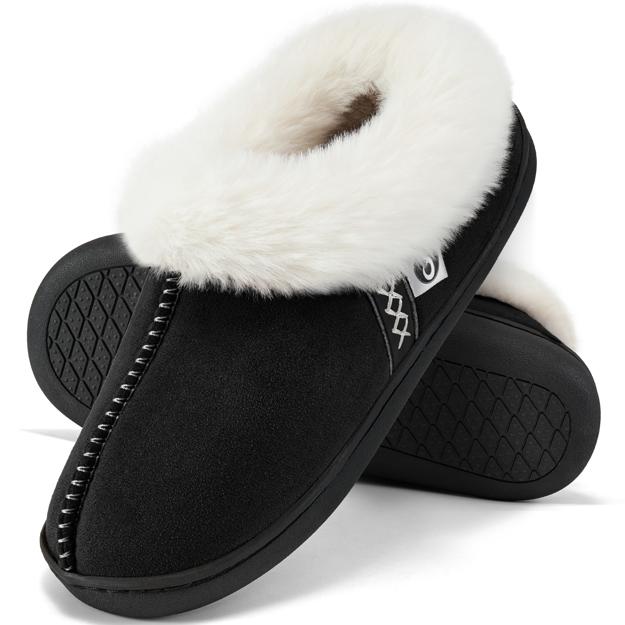 thumbnail video image 2 of Ablanczoom Slippers for Women House Shoes Winter: Comfy Memory Foam No-slip Womens Loafer Slippers with Fuzzy Faux Fur Indoors Outdoors, 2 of 8