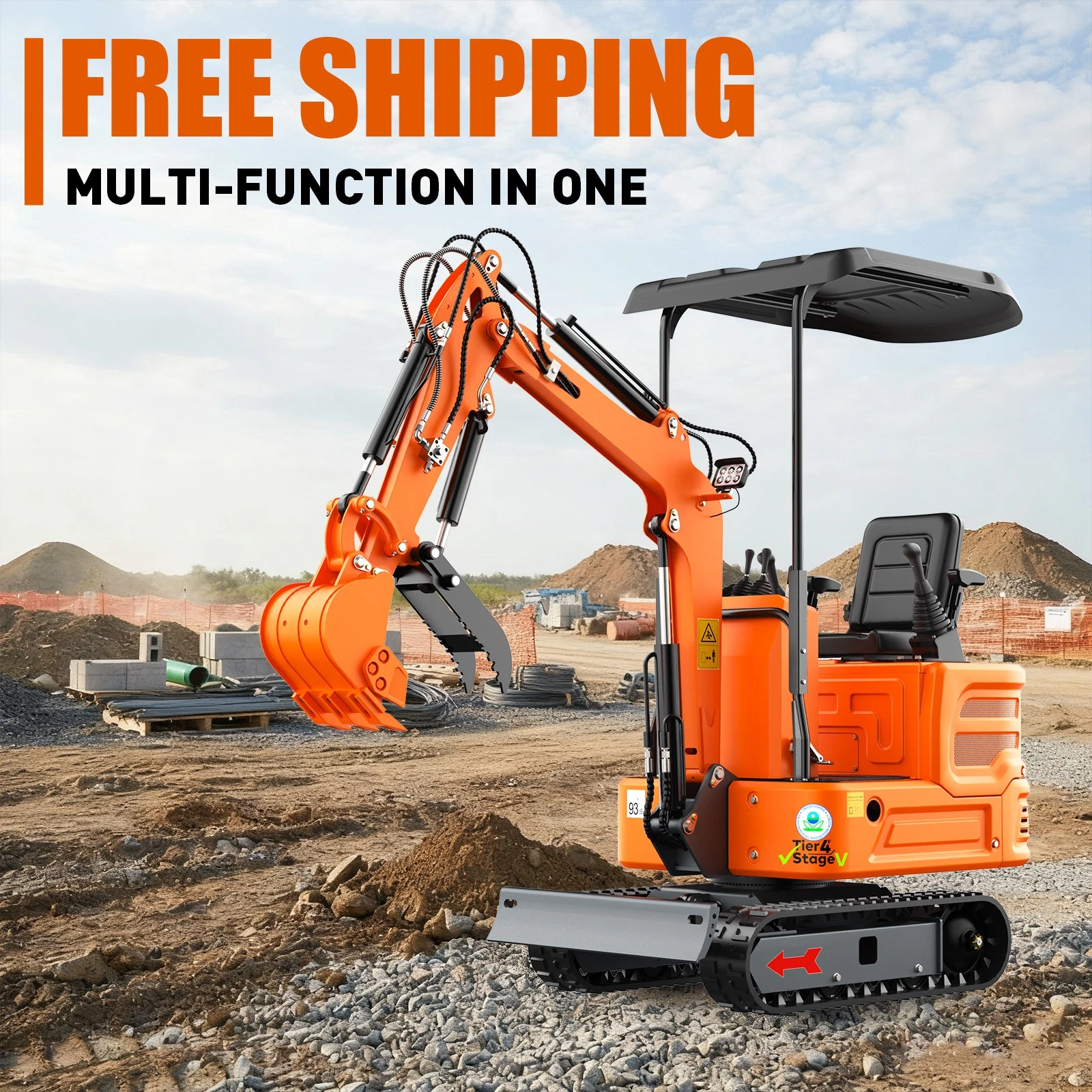 thumbnail video image 2 of MachPro DS-15Pro 1.2 Ton Mini Excavator – 13.5HP Briggs & Stratton Engine, Pilot Control System, 36" Width for Tight Gates – Includes Bucket, Ripper, Rake & Thumb, 2 of 9