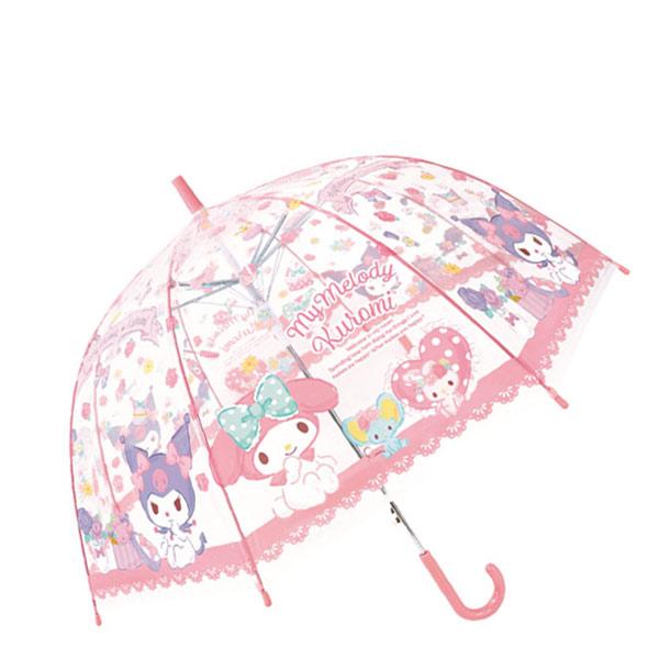 thumbnail video image 2 of Sanrio My Melody & Kuromi Cute Fashionable Dome-Shaped Vinyl Stick Umbrella, Multicolor, 1, 2 of 12