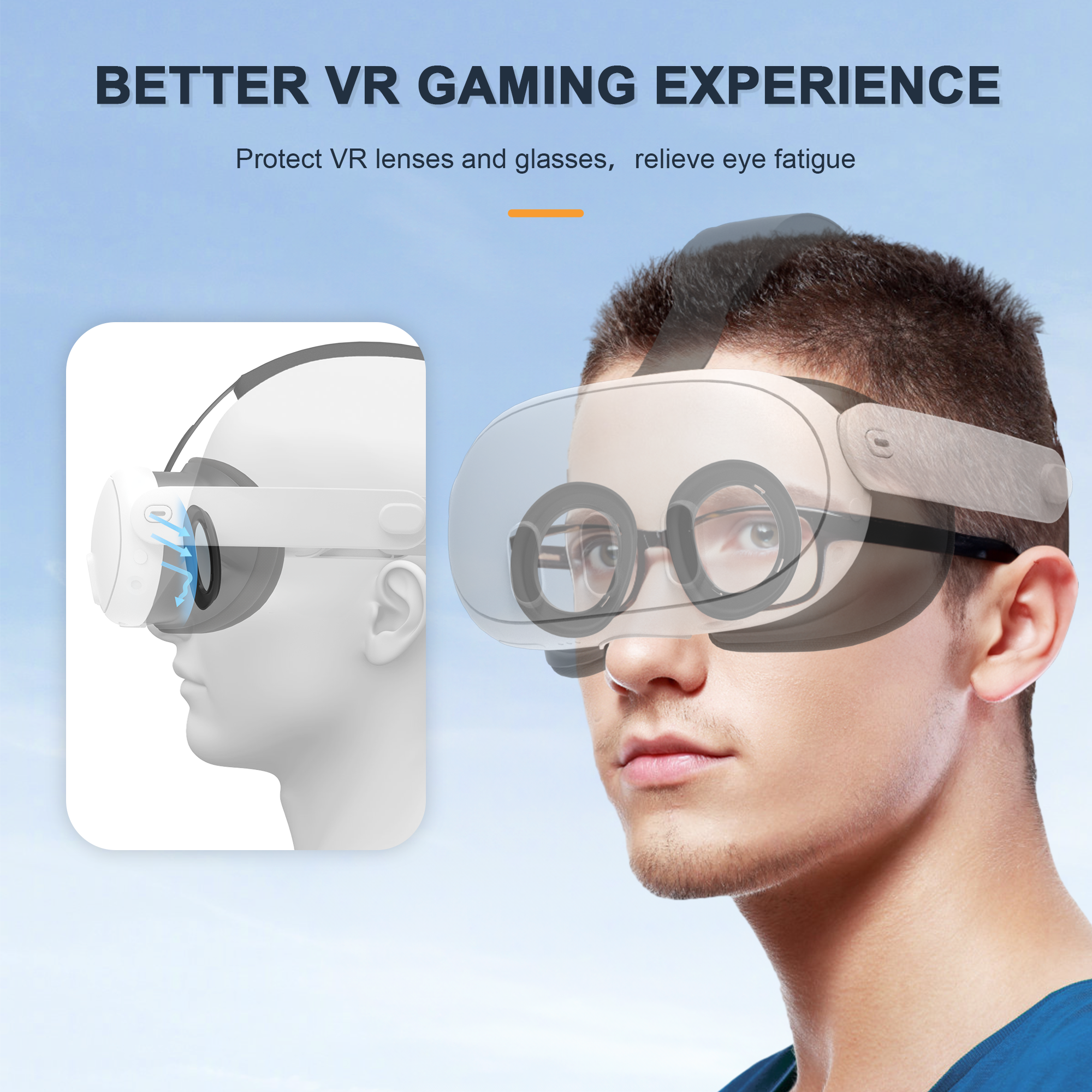thumbnail video image 2 of Glasses Spacer Protector for Meta Quest 3, Blue Light Blocking Glasses for Oculus Quest 3, VR Protector Accessories Anti-Scratch Ring Prevent Eyeglass from Scratching for Meta Quest 3, 2 of 14