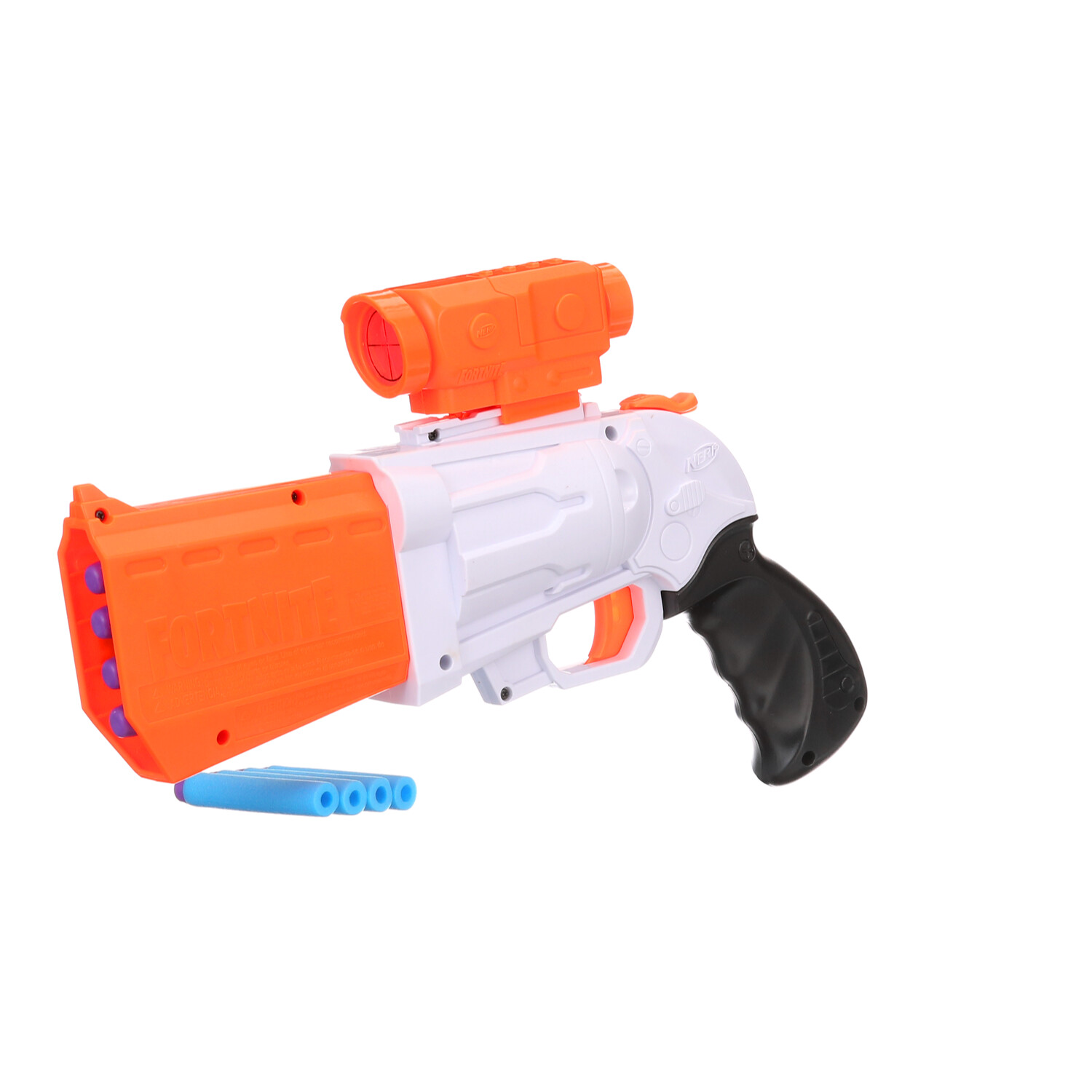 NERF Fortnite SR Blaster - 4-Dart Hammer Action - Includes Removable Scope  and 8 Official Elite Darts - for Youth, Teens, Adults