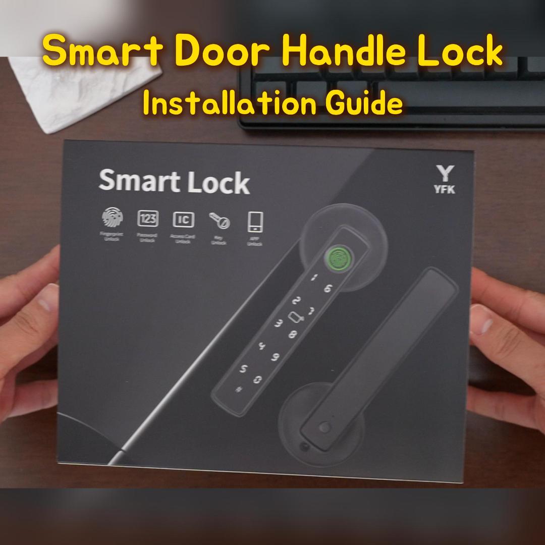 thumbnail video image 2 of Fingerprint Door Lock Biometric Door Knob with Keypad Keyless Entry, 5-in-1 Door Locks for Bedrooms(Fingerprint/App/Code/Key/IC Card), Home Hotel Office Apartment Black, 2 of 14