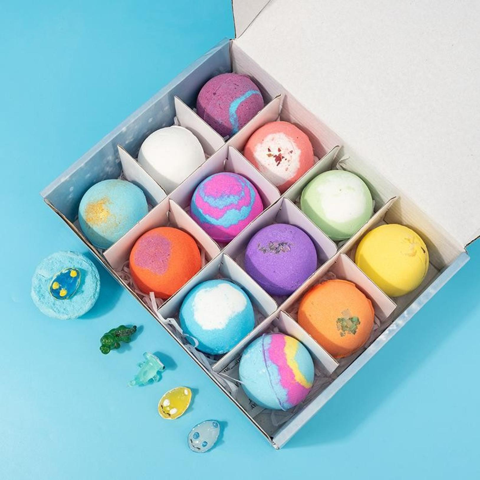thumbnail video image 2 of 12PCs Ocean Themed Bath Bombs Set With Surprise Inside,Mega Bubble Salt Ball Gift Set With Cute Ocean Ornaments Inside,Natural Ingredient Bath Salt Skin-Friendly Bathing for Family,50g/Per Ball, 2 of 11
