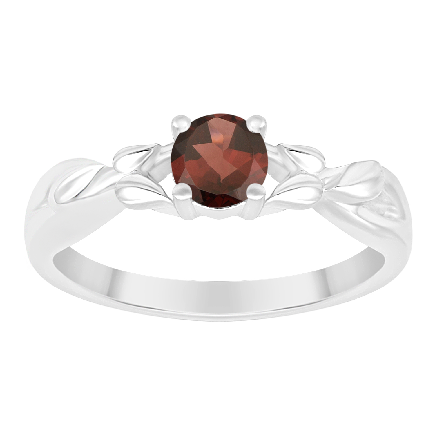 thumbnail video image 2 of Mooneye 5mm Round Shape Garnet Gemstone 925 Sterling Silver Solitaire Women Engagement Ring, 2 of 7