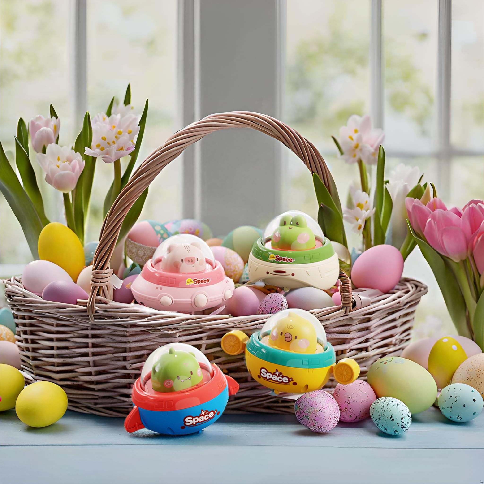 thumbnail video image 2 of Dimoarch Toys for 1 2 Year Old Boy Girl, Press and Go Toy Cars, Play Vehicle Toys for Baby & Toddler, Pull Back Cars for 12 Months+, Christmas Birthday Gift for Babies, 2 of 9