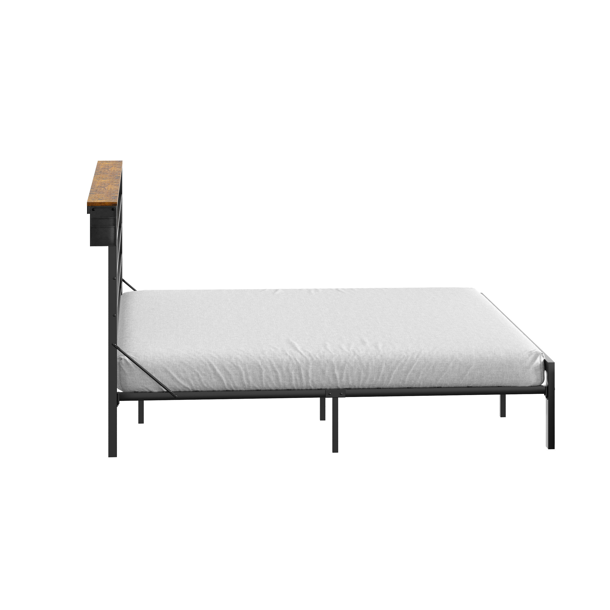 Bestier King Size Bed Frame with 49.2 High LED Storage