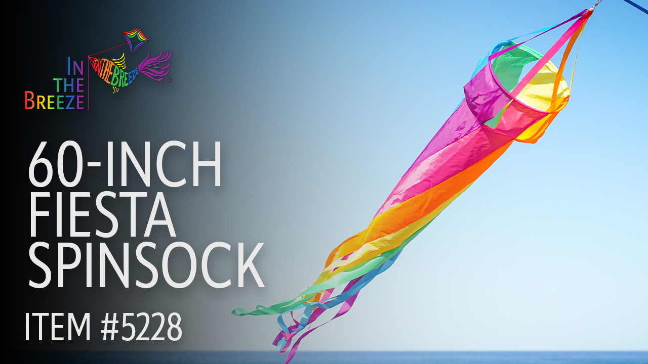 thumbnail video image 2 of In the Breeze 5228 — 60-inch Fiesta Spinsock — Colorful and Fun Spinning Windsock, Kite Line Laundry, 2 of 7