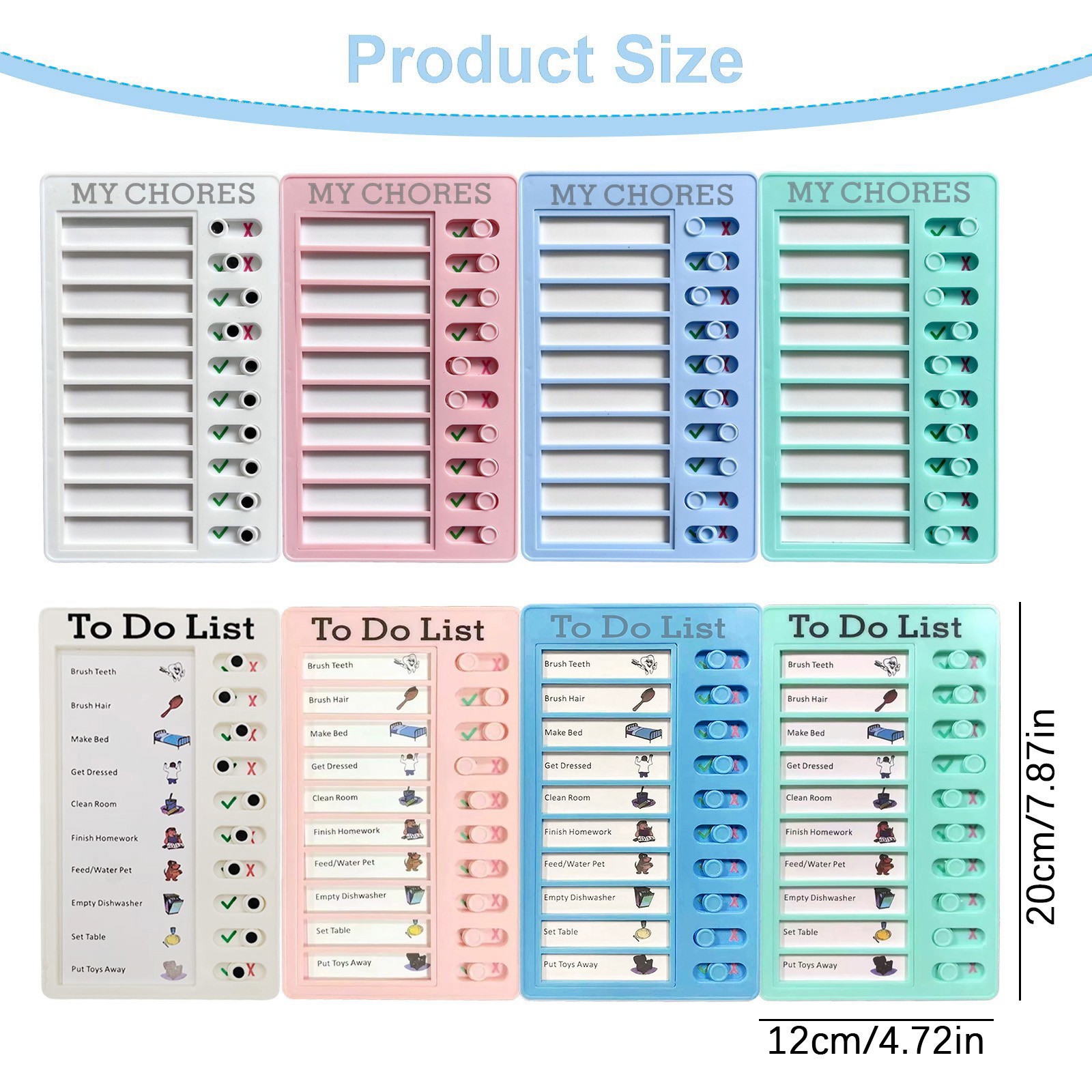 thumbnail video image 2 of Sliding Routine Checklist, Reusable Chore Chart Daily To-Do List Board 7.87×4.72in 1 Piece, Blue Plastic Planner Board for Office Tasks & Schedule Management, 2 of 8