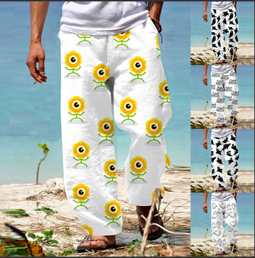 thumbnail video image 2 of Clearance: HCURIBAD Pants for Men Baggy Pants "Men's Casual Pants Halloween Ghost Beach Pants with Pockets 2024 New", Halloween Pajamas, Halloween Pants 1PC Pant Dark Blue L, 2 of 4
