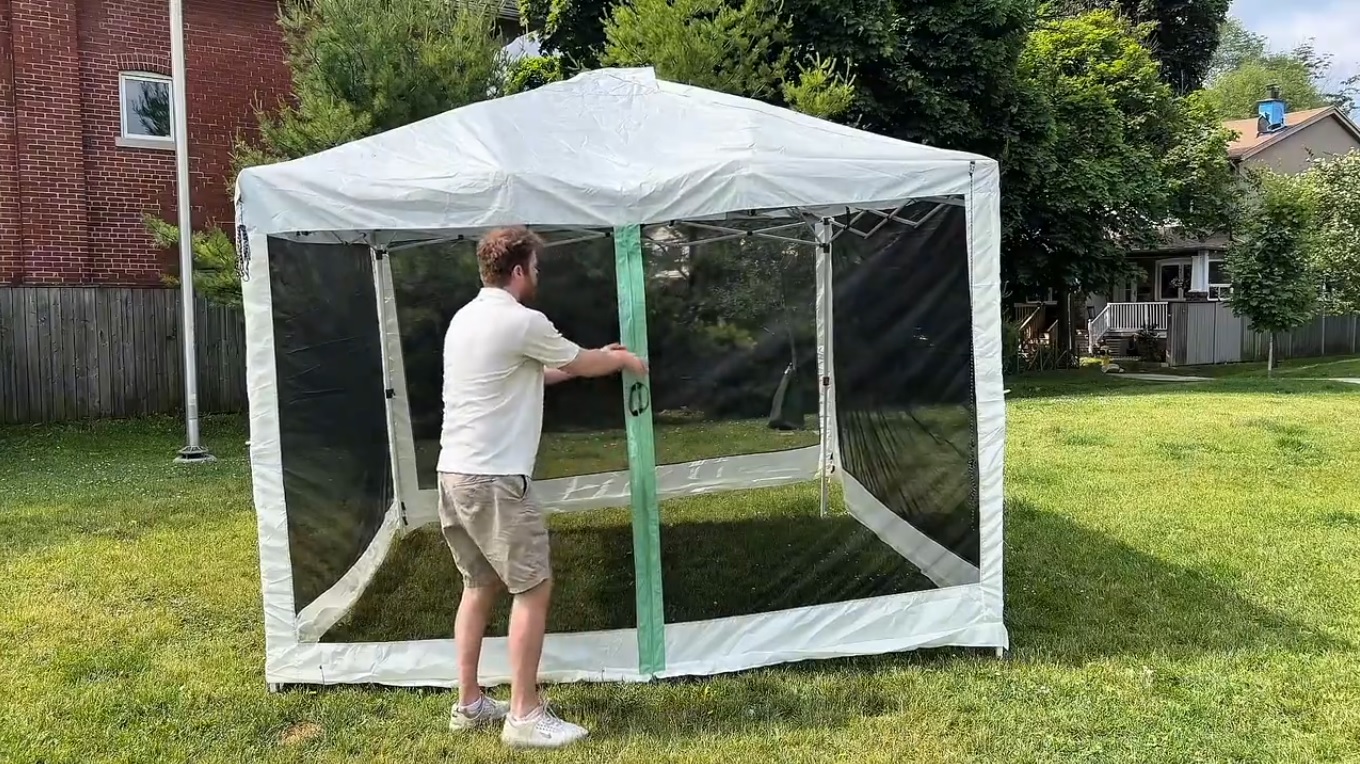 thumbnail video image 2 of Ozark Trail 10'x10' Screenhouse with Magnetic Closure, 2 of 8