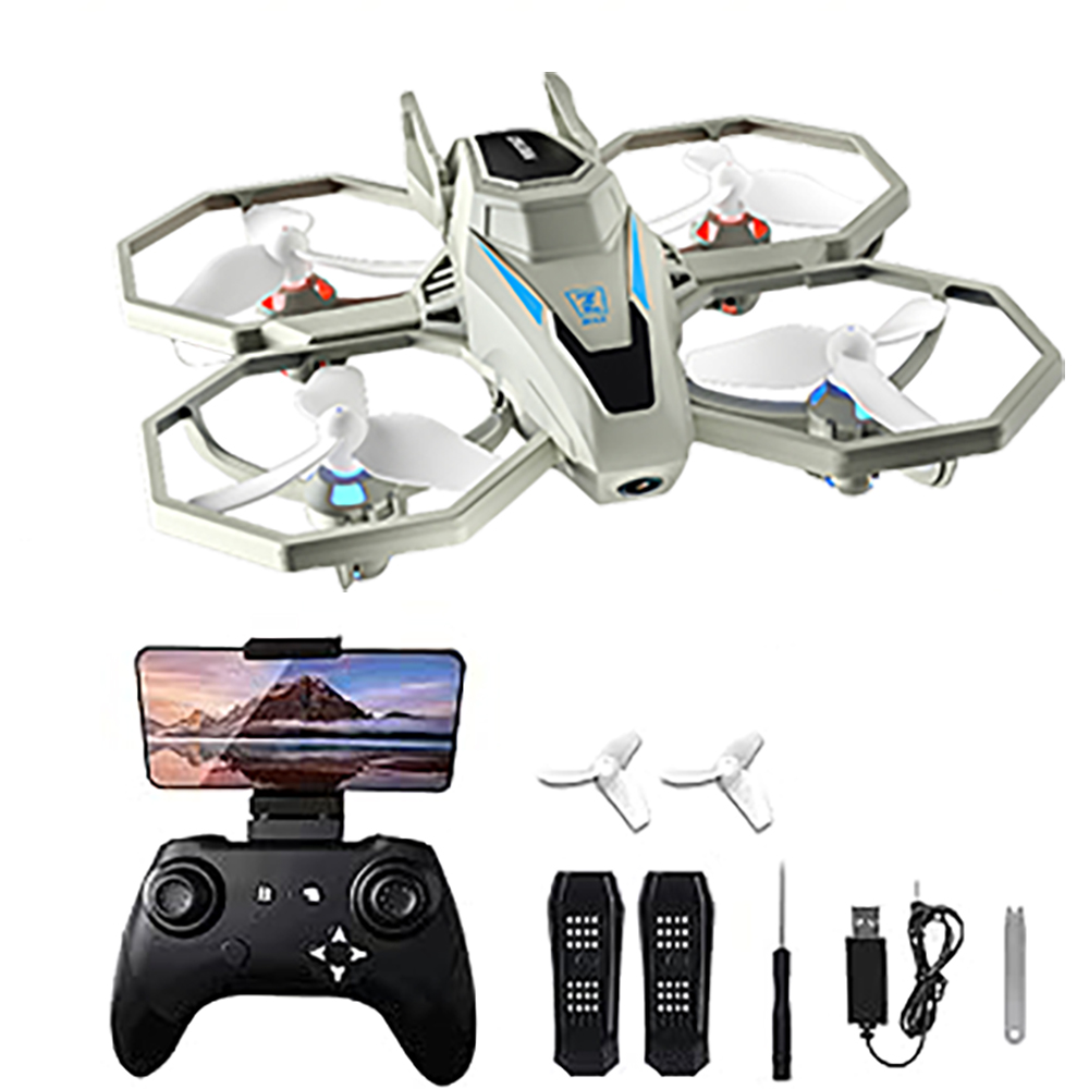 thumbnail video image 2 of Toy Drones with Camera 1080P,Mini Drone for Adults Kids with 2 Batteries,Gestures Selfie,Speed Adjustment,Gray, 2 of 11