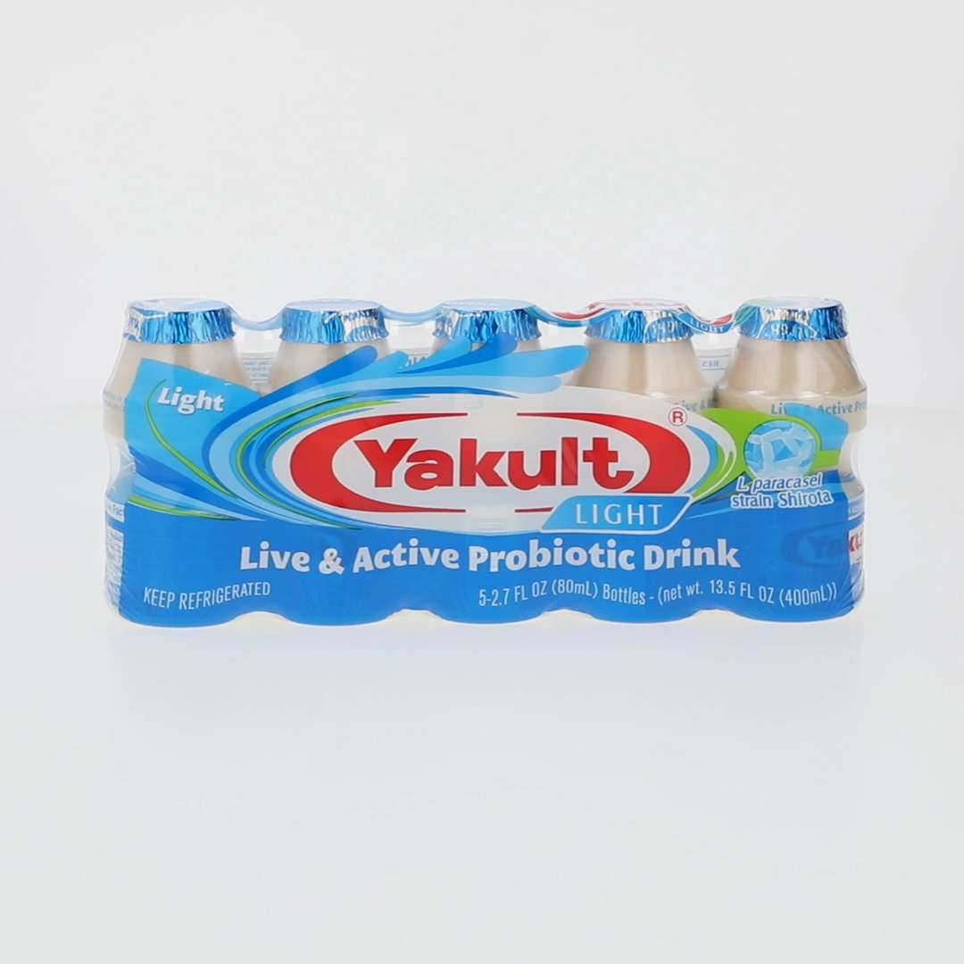 Yakult Light Nonfat Probiotic Drink, 2.7 fl. oz., 5 Bottles Gluten