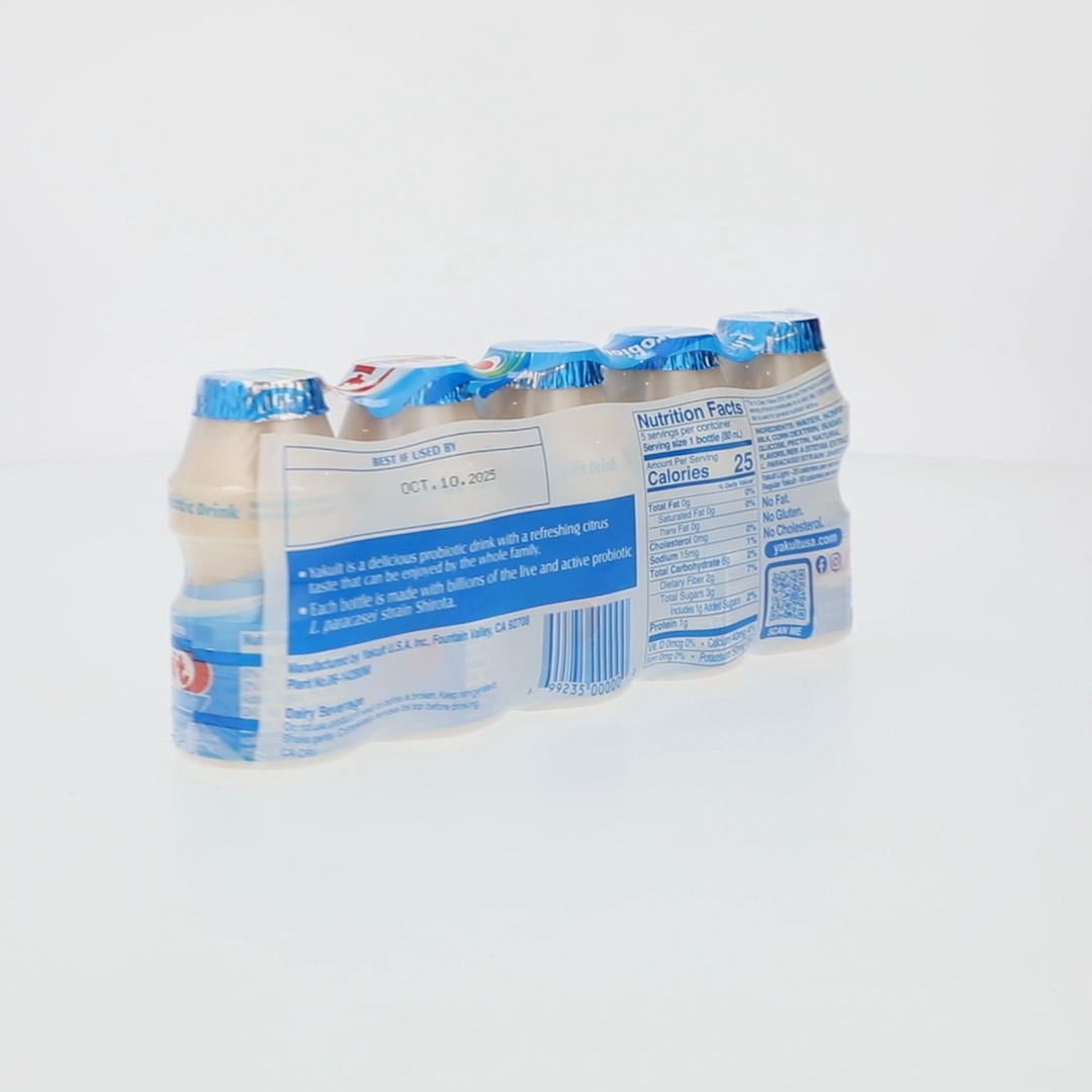 Yakult Light Nonfat Probiotic Drink, 2.7 fl. oz., 5 Bottles Gluten