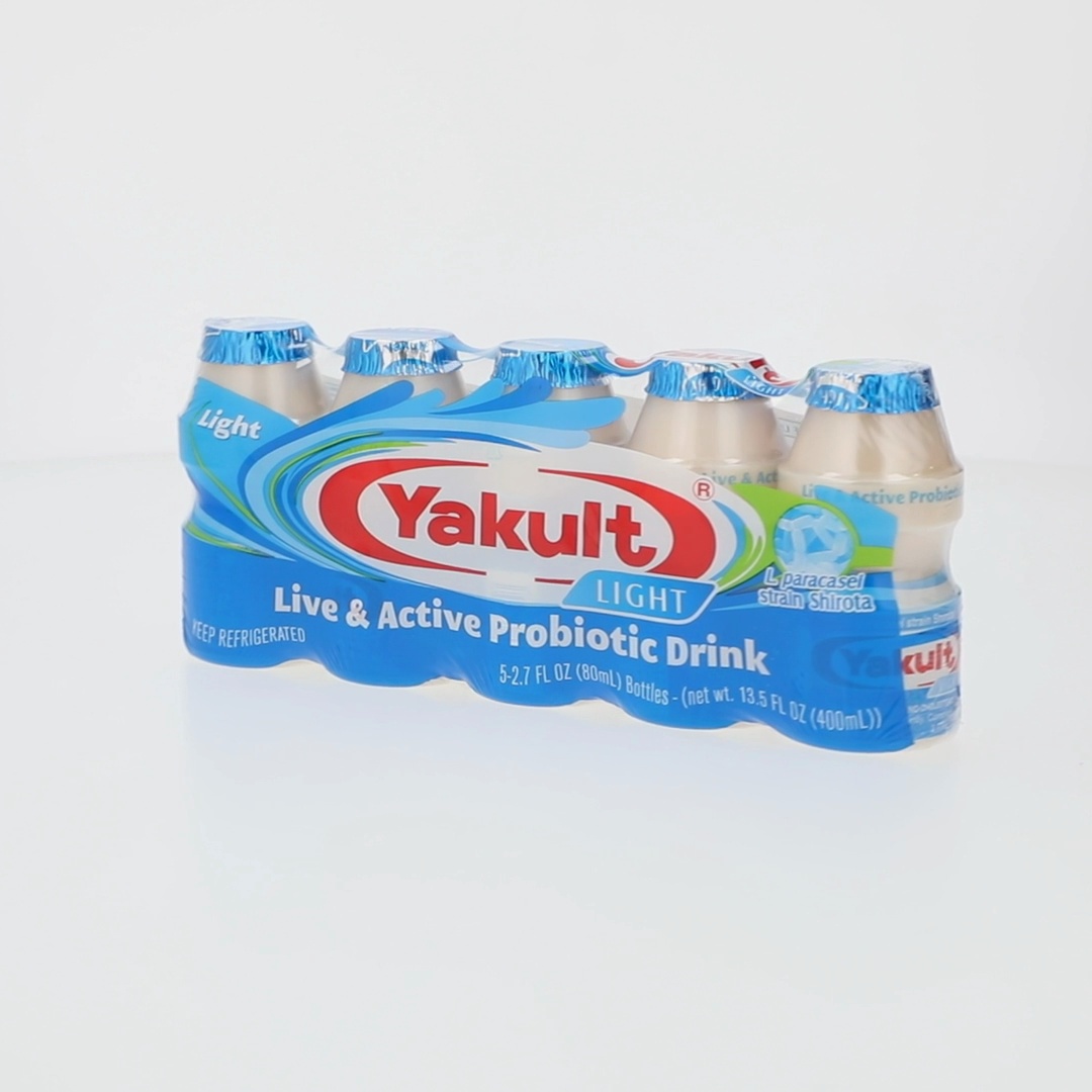 Yakult Light Nonfat Probiotic Drink, 2.7 fl. oz., 5 Bottles Gluten