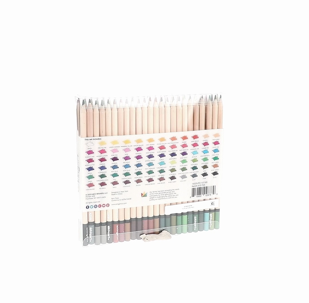 King art Colored Pencils Set of 72 Soft Wax-Based Cores for All