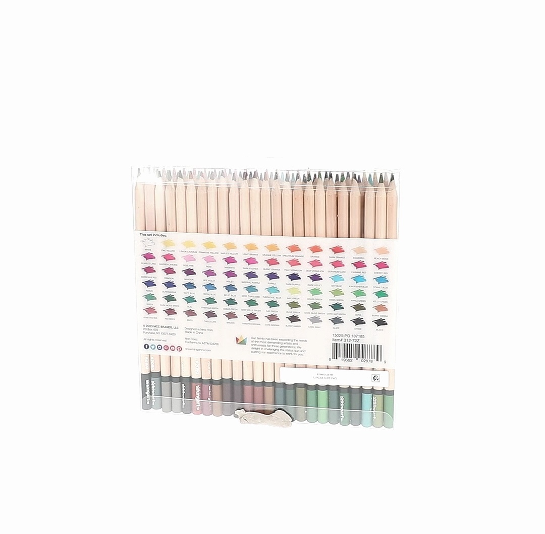King art Colored Pencils Set of 72 Soft Wax-Based Cores for All