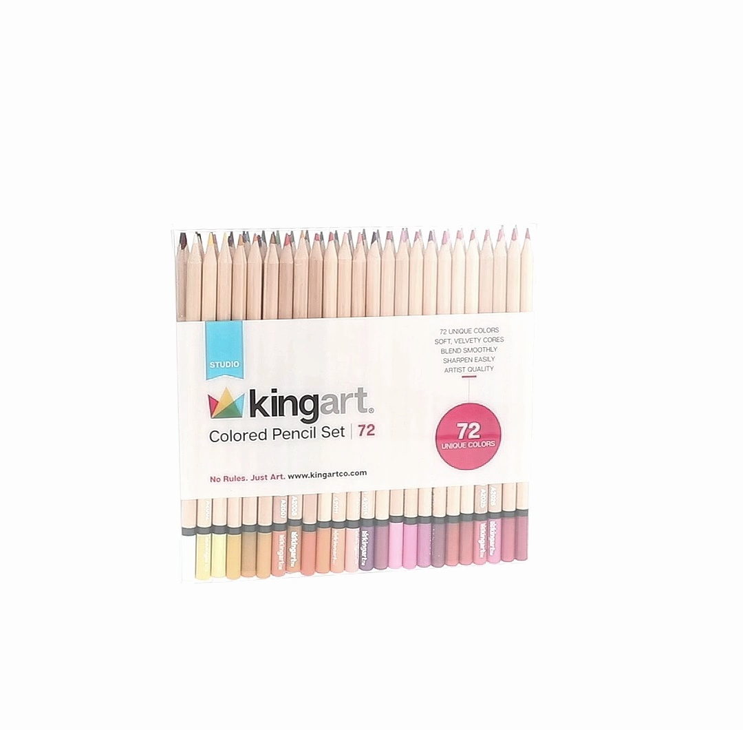 KINGART, Studio Colored Pencils Set, 72, Soft Wax-Based Cores