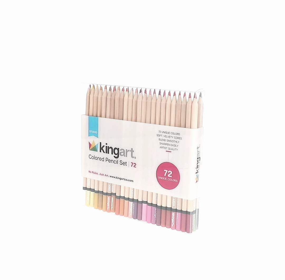 KINGART Studio Colored Pencils Set – 72 Soft Wax-Based Cores for