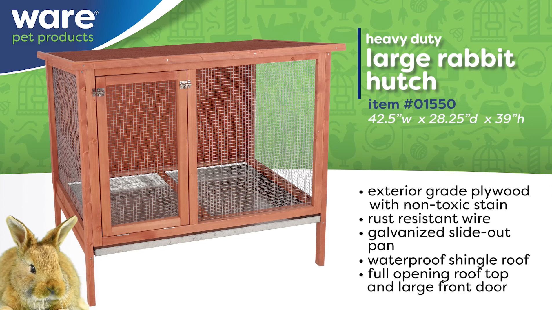 thumbnail video image 2 of Heavy Duty Large Rabbit Hutch, 2 of 9