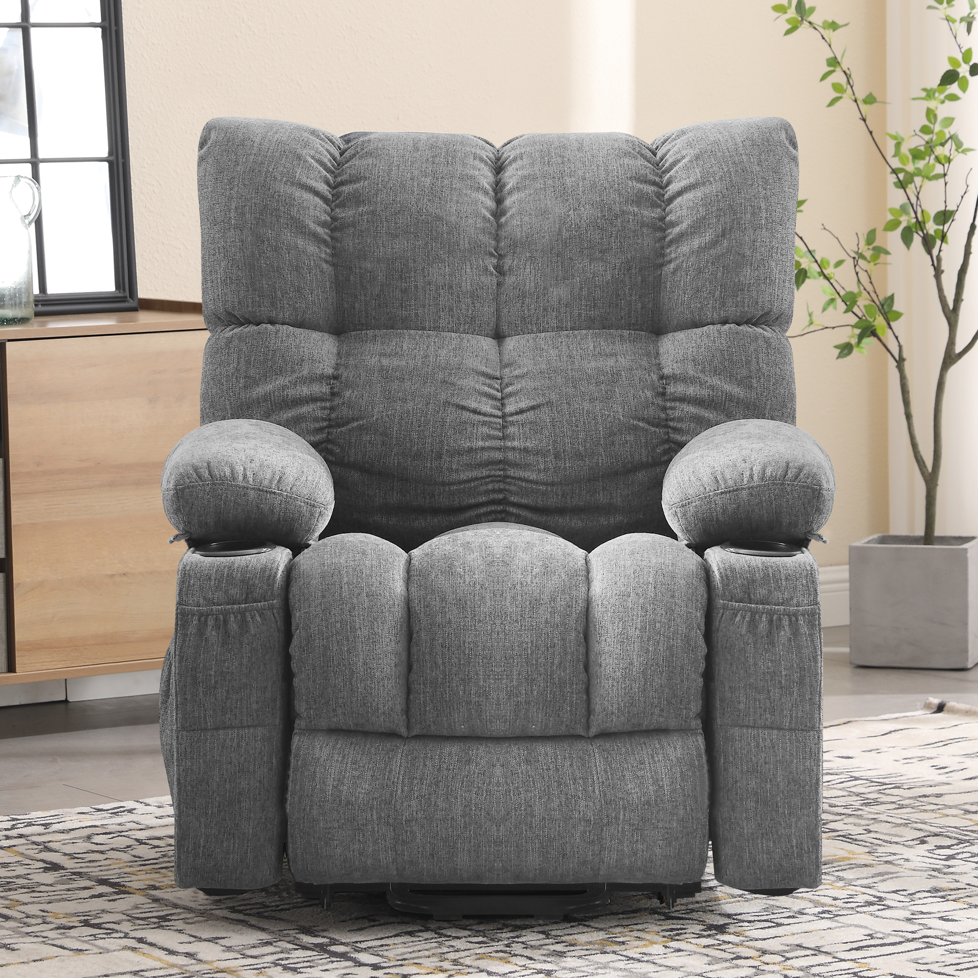 thumbnail video image 2 of JONPONY Power Lift Recliner Chair for Elderly with Heat and Vibration Massage Recliner Chair with USB Charge Port for Living Room- Infinite Position, Side Pocket,Grey, 2 of 9