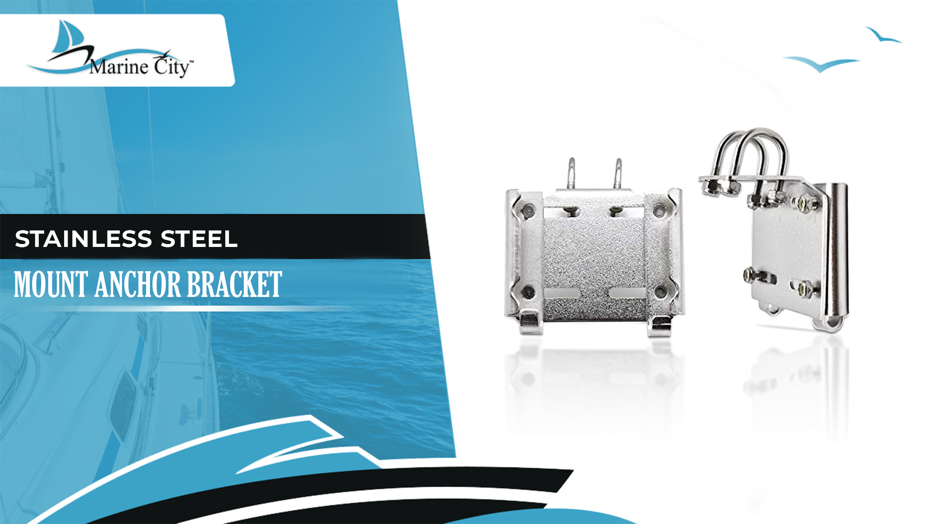 thumbnail video image 2 of MARINE CITY Stainless Steel Rail mount Anchor Bracket, 35 lb Capacity  Fits 1 to 1-1/4 Inches, Vertical Stanchions, Corrosion-Resistant, Easy Install, for Marines, Boats, Yachts, Ships, 2 of 8