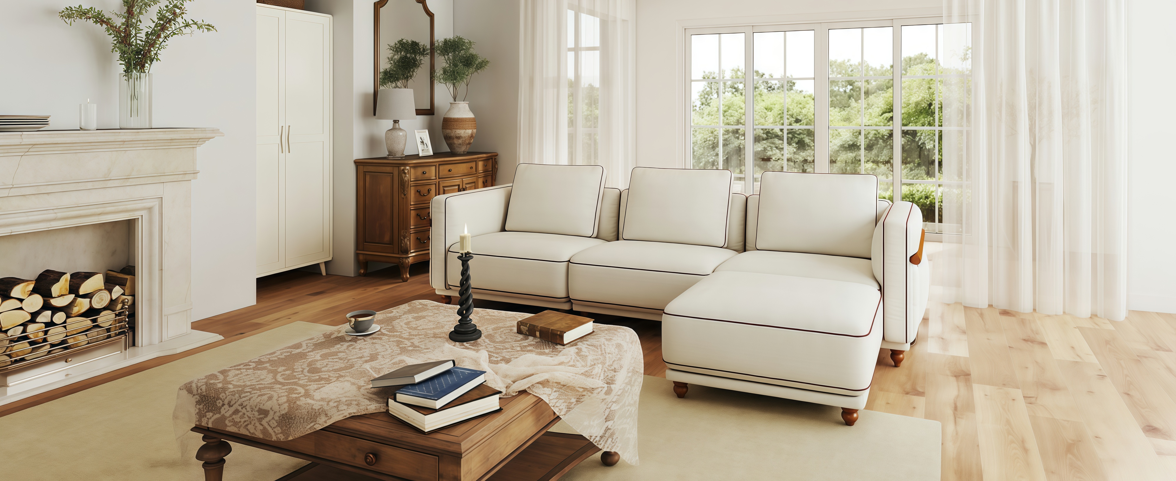 thumbnail video image 2 of Modular Sectional Cloud Sofa,70% Down-Filled Removable Cushions, 121.3 -inch 3 Seats Luxury Cloud Sofa Sets with Ottoman, Extra Deep Seating Minimalist Linen Sofa for Large Living Room, 2 of 15