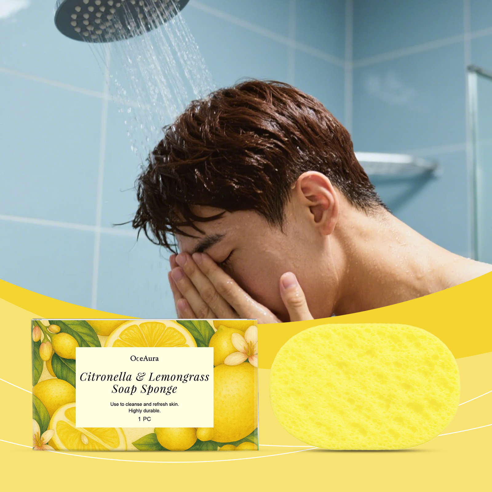thumbnail video image 2 of Magic Exfoliating Bath Sponge 3D, Super Soft Exfoliating Bath Sponge Skin Friendly Reusable, Exfoliator Dead Skin Remove, For Adults Children and Pregnant Women (Yellow), 2 of 12