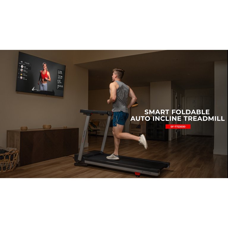 Sunny Health Fitness Foldable Auto Incline Exercise Treadmill