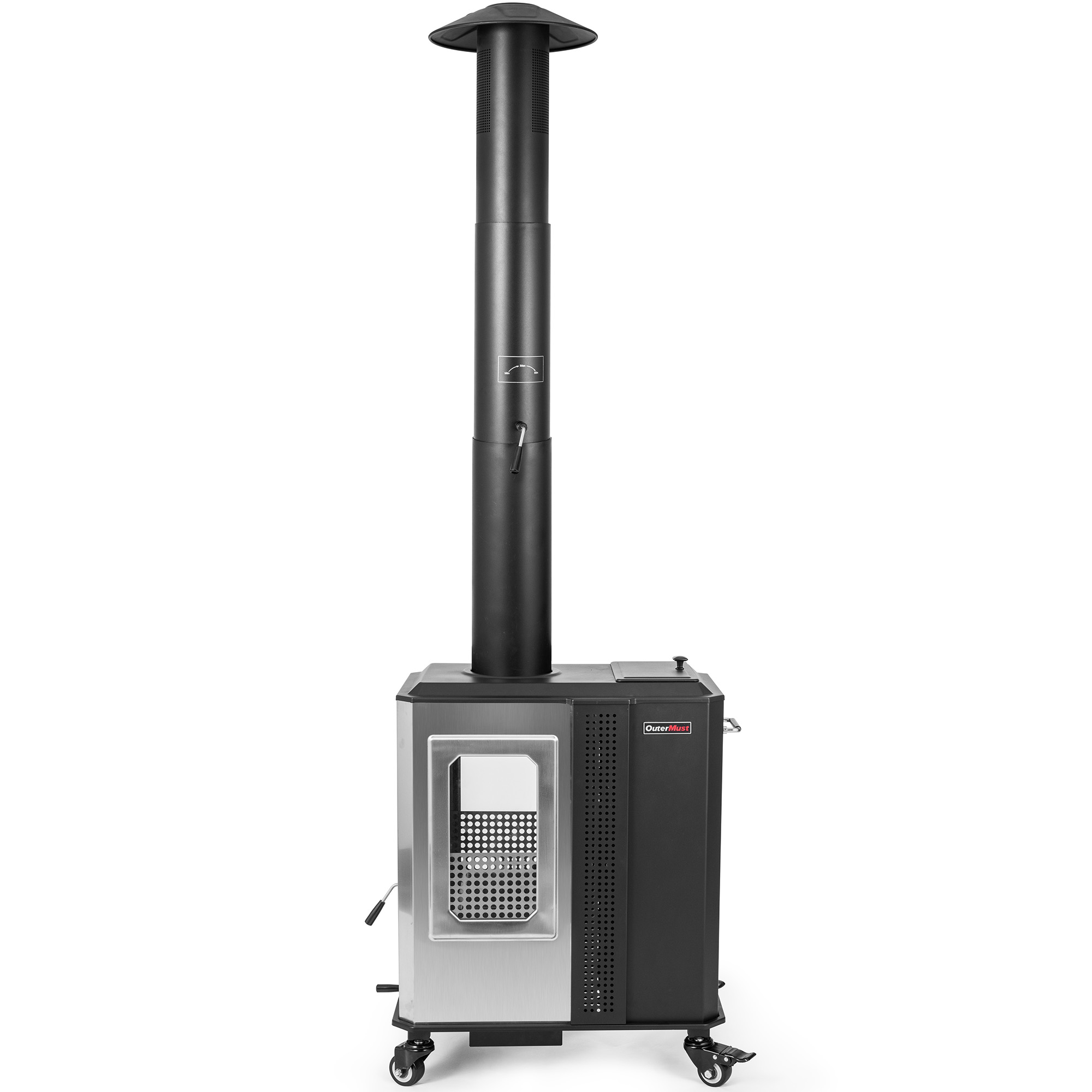 thumbnail video image 2 of OuterMust 110,000 BTU Pellet Patio Heater for Outdoor Use with Tempered Glass Window and Pellet Hopper Ideal for Backyard Balcony 6-8 people, 2 of 10