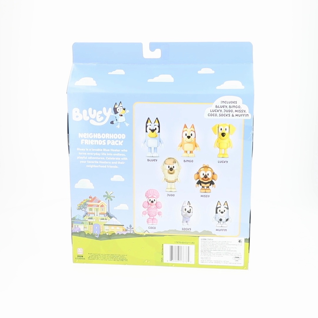 Bluey Neighborhood Friends 8 Pack, 2-2.5 Inch Articulated Figures
