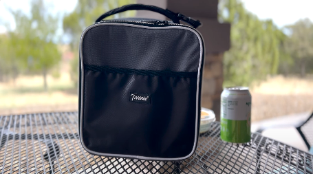 thumbnail video image 2 of Kato Small Insulated Thermal Lunch Bag - Portable Storage Container for Work Travel School Outdoor Picnic, Black Lunch Box for Meal, 2 of 8