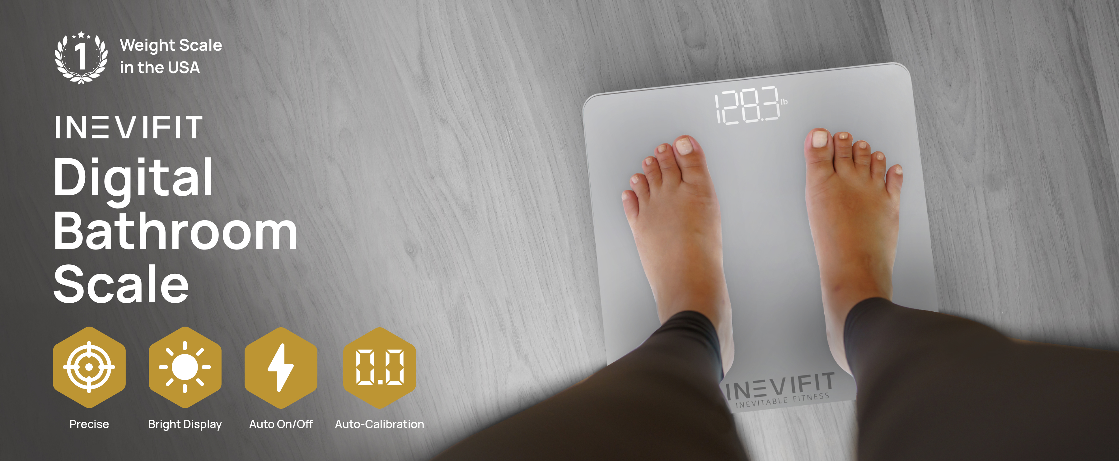 thumbnail video image 2 of INEVIFIT Bathroom Scale, Highly Accurate Digital Bathroom Body Scale. With 5-Year Warranty - Silver, 2 of 7