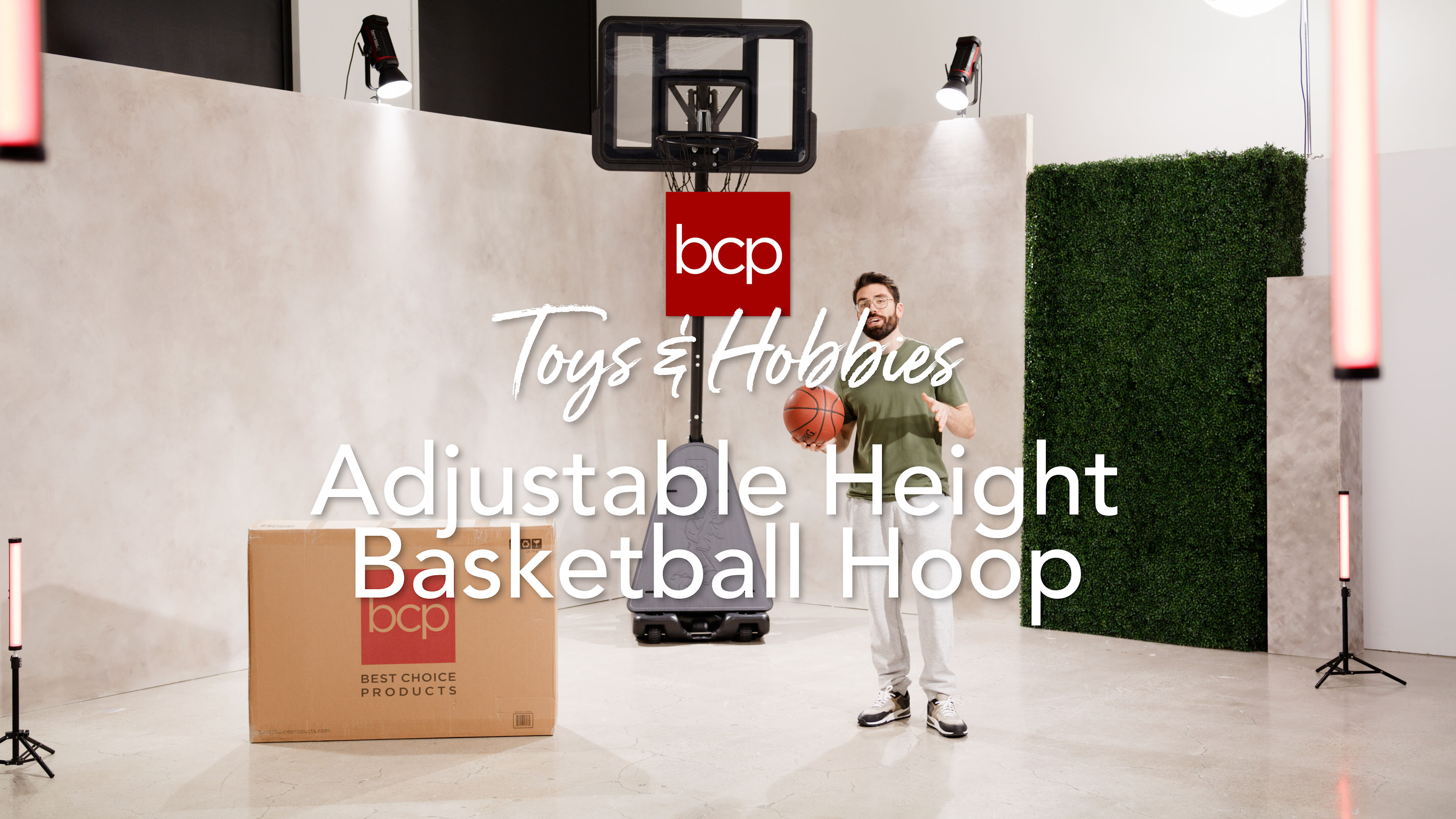 thumbnail video image 2 of Best Choice Products Adjustable 4.4-10ft Basketball Hoop, Portable Goal w/Shatterproof Backboard, Ball Return - White, 2 of 11