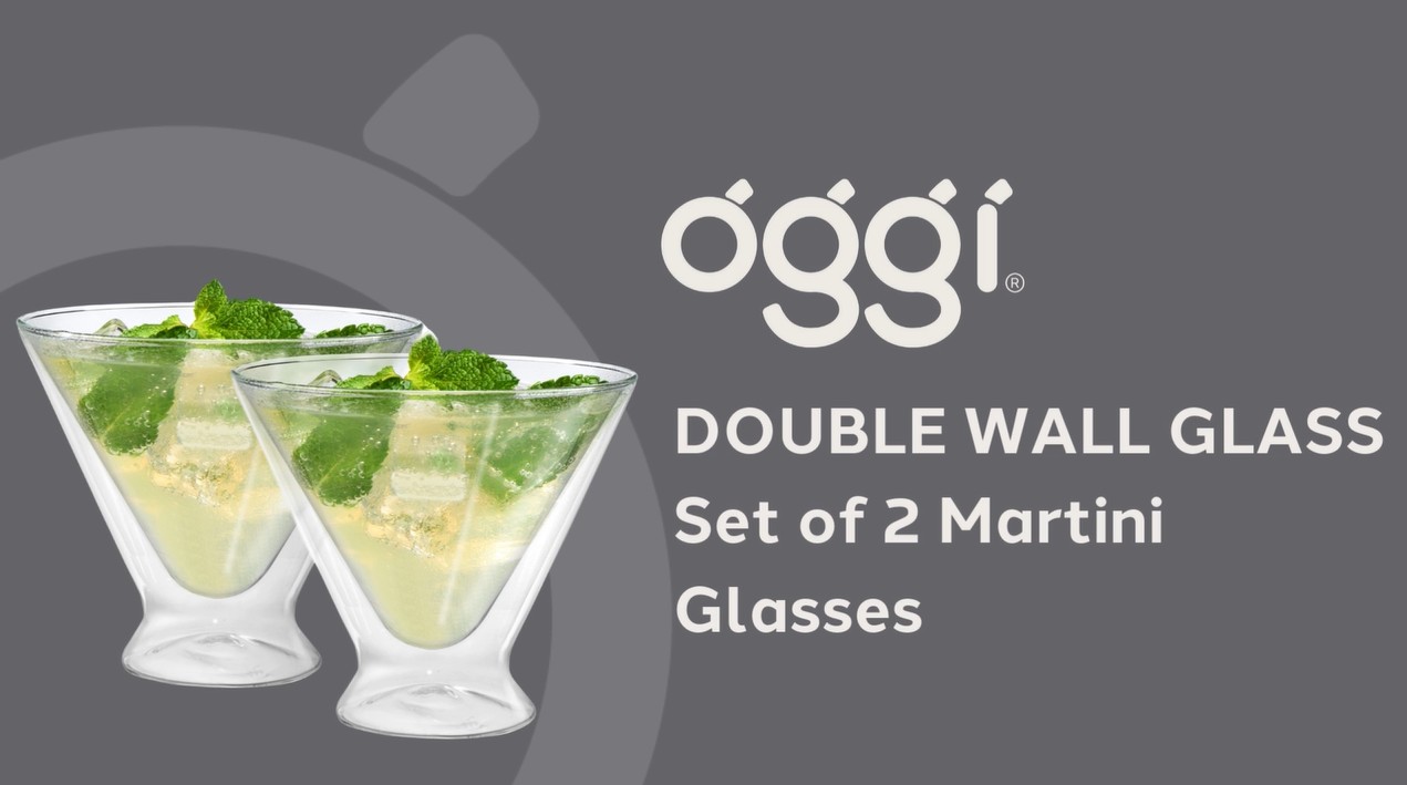 thumbnail video image 2 of Double Wall Martini Glass 10oz / 300ml, Set of 2, 2 of 8