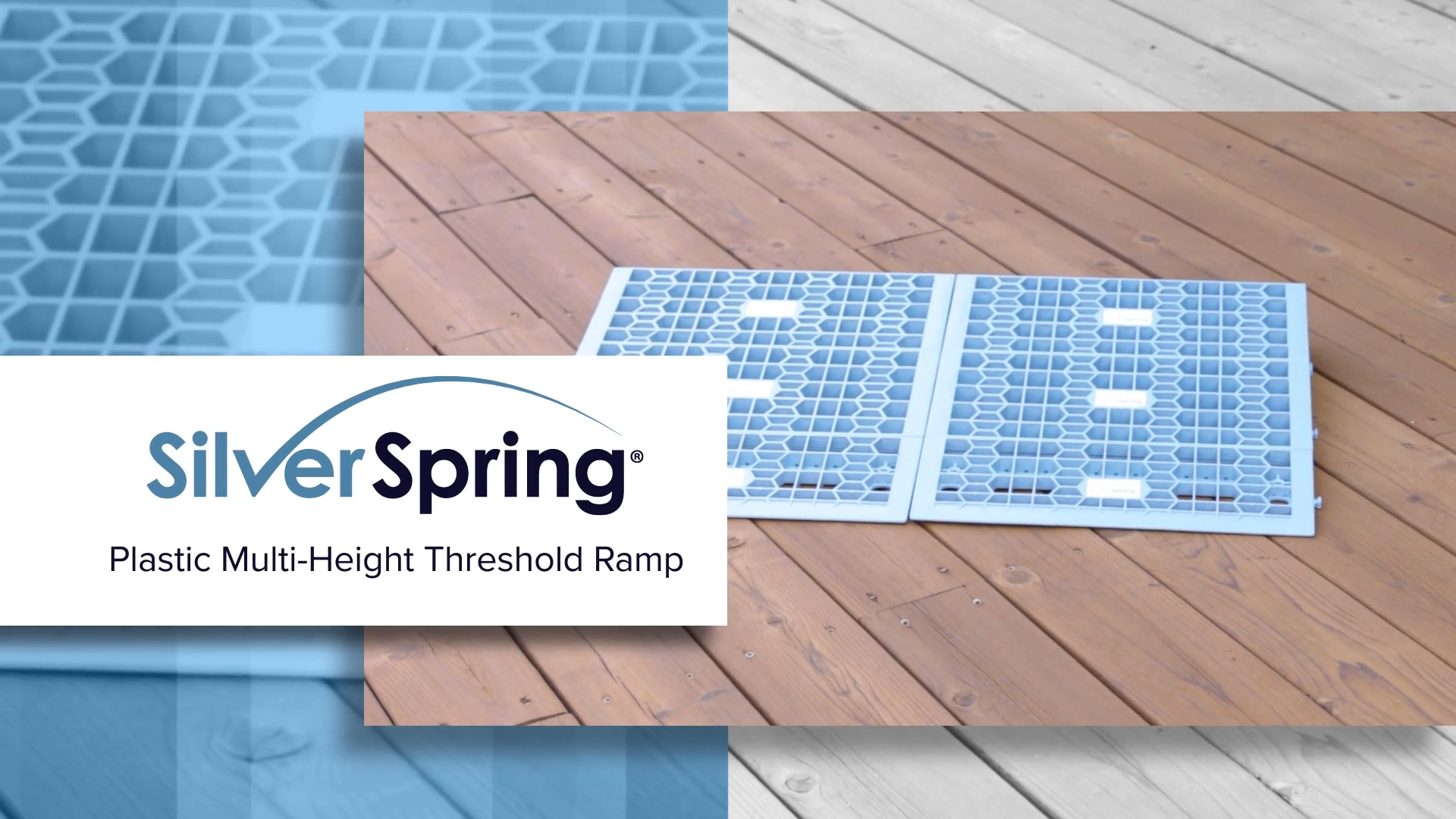 thumbnail video image 2 of 32in W Silver Spring Plastic Multi-Height Threshold Ramp, 2 of 7