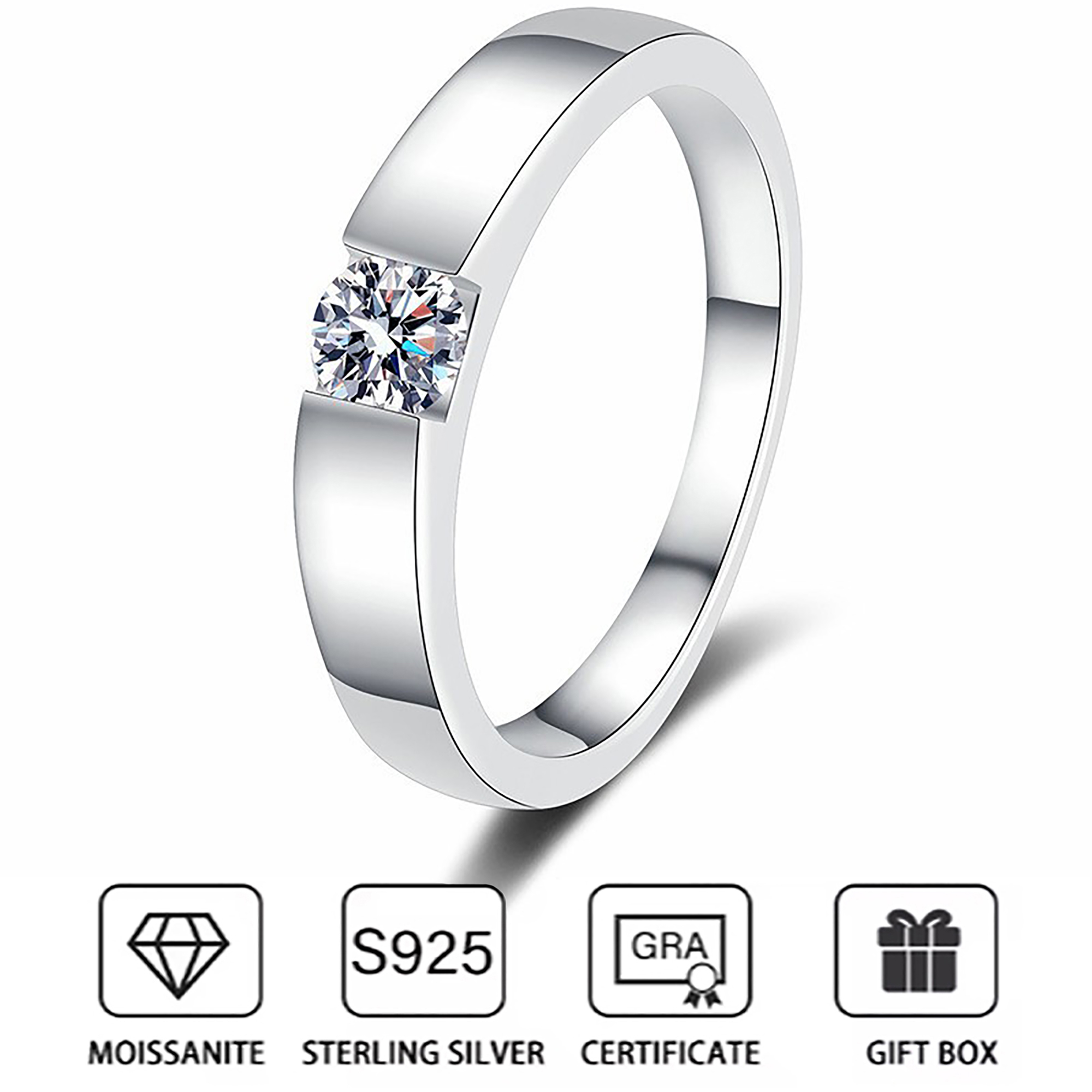 thumbnail video image 2 of Moissanite Eternity Ring, Oval Cut 0.3ct D Color 925 Sterling Silver Gemstone Lab Diamond Gold Plated Rings Wedding Engagement Band Rings for Women, 2 of 21