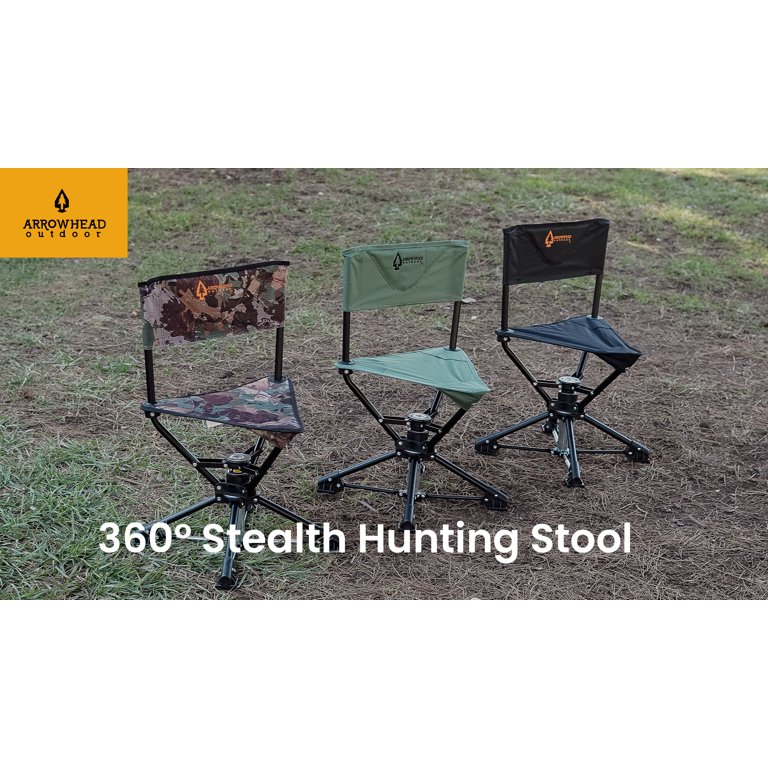 Sedia Da Caccia Girevole 360° Arrowhead Outdoor - Per Tende, Supporto 204kg, Con Borsa - Foto 7