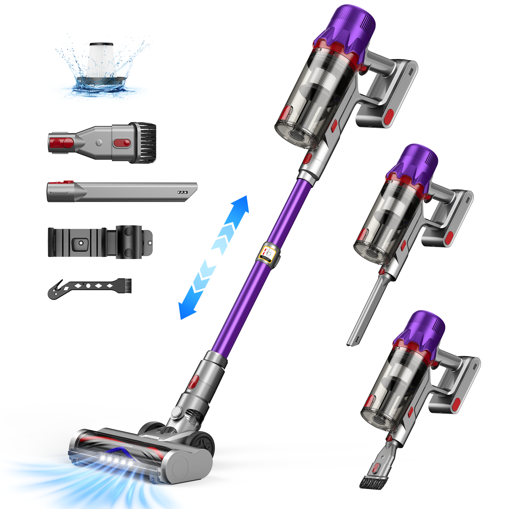 thumbnail video image 2 of Hosaud Cordless Vacuum Cleaner - 45KPA Strong Suction, 50Mins RunTime, Lightweight Stick Vacuum for Pet Hair Hardwood Floor Carpet, 2 of 12