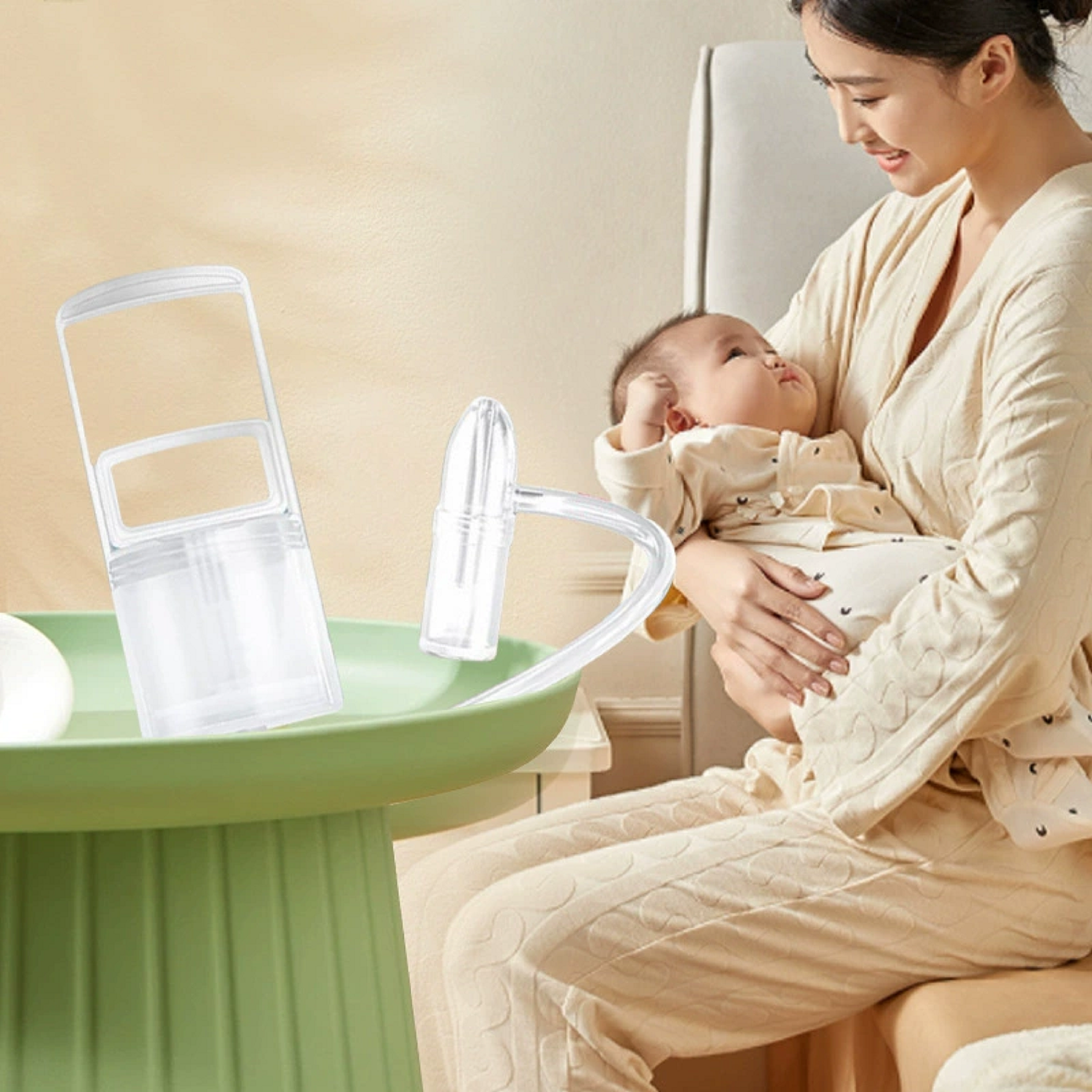 thumbnail video image 2 of Nasal Aspirator for Baby, Baby Nose Sucker, Manual Nasal Aspirator with Hand Pump, Nose Cleaner for Stuffy Nose Relief, Easy to Clean, 2 of 10