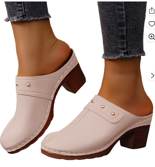 thumbnail video image 2 of Women's Closed Toe Chunky Heel Clogs Comfortable Elegant Platform Wedge Sandal Wide Toe Box Non Slip Dress Shoes, 2 of 6