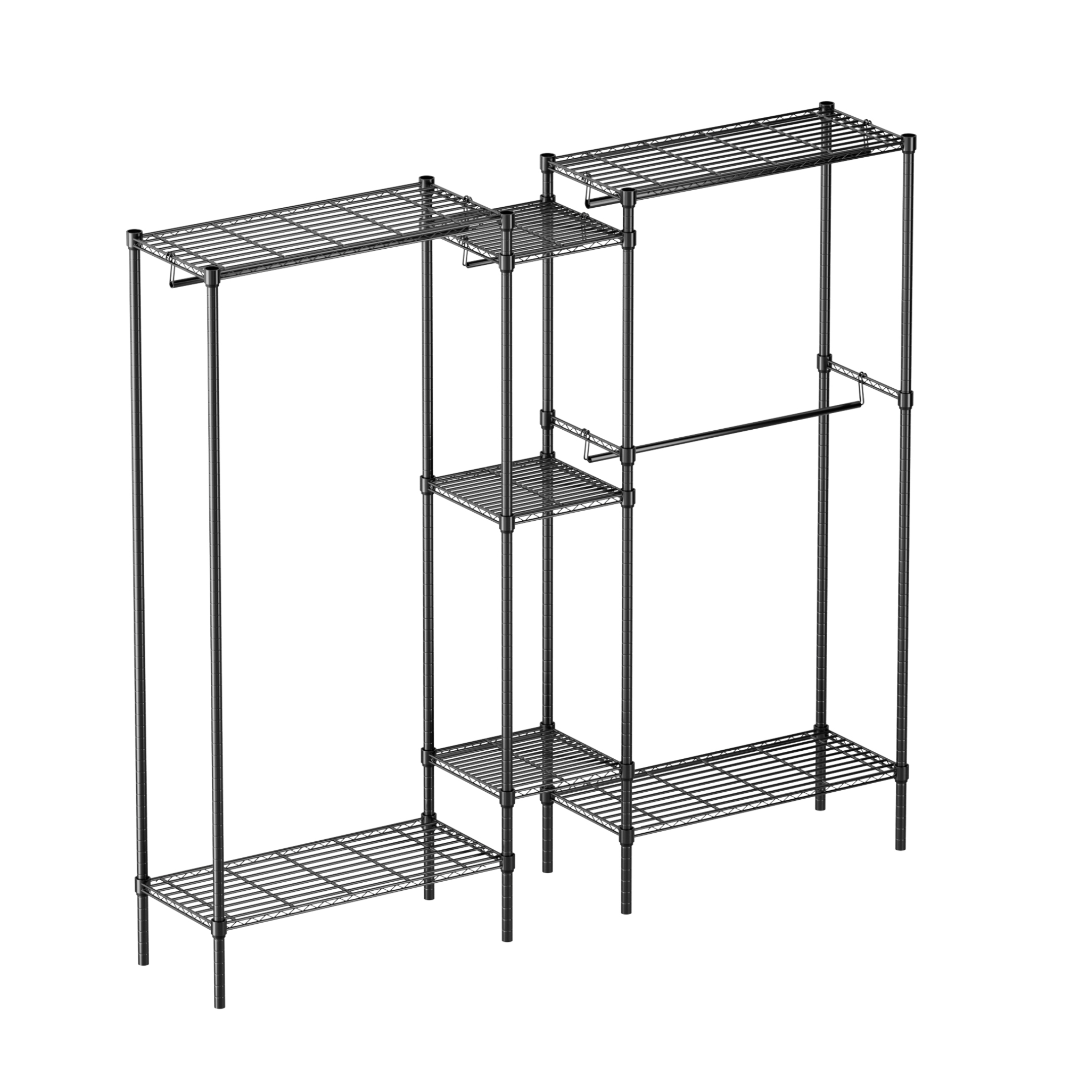 HOME-IT GARMENT RACK HEAVY DUTY SHELVING WIRE SHELVING (BLACK) CLOSET –  homeitusa