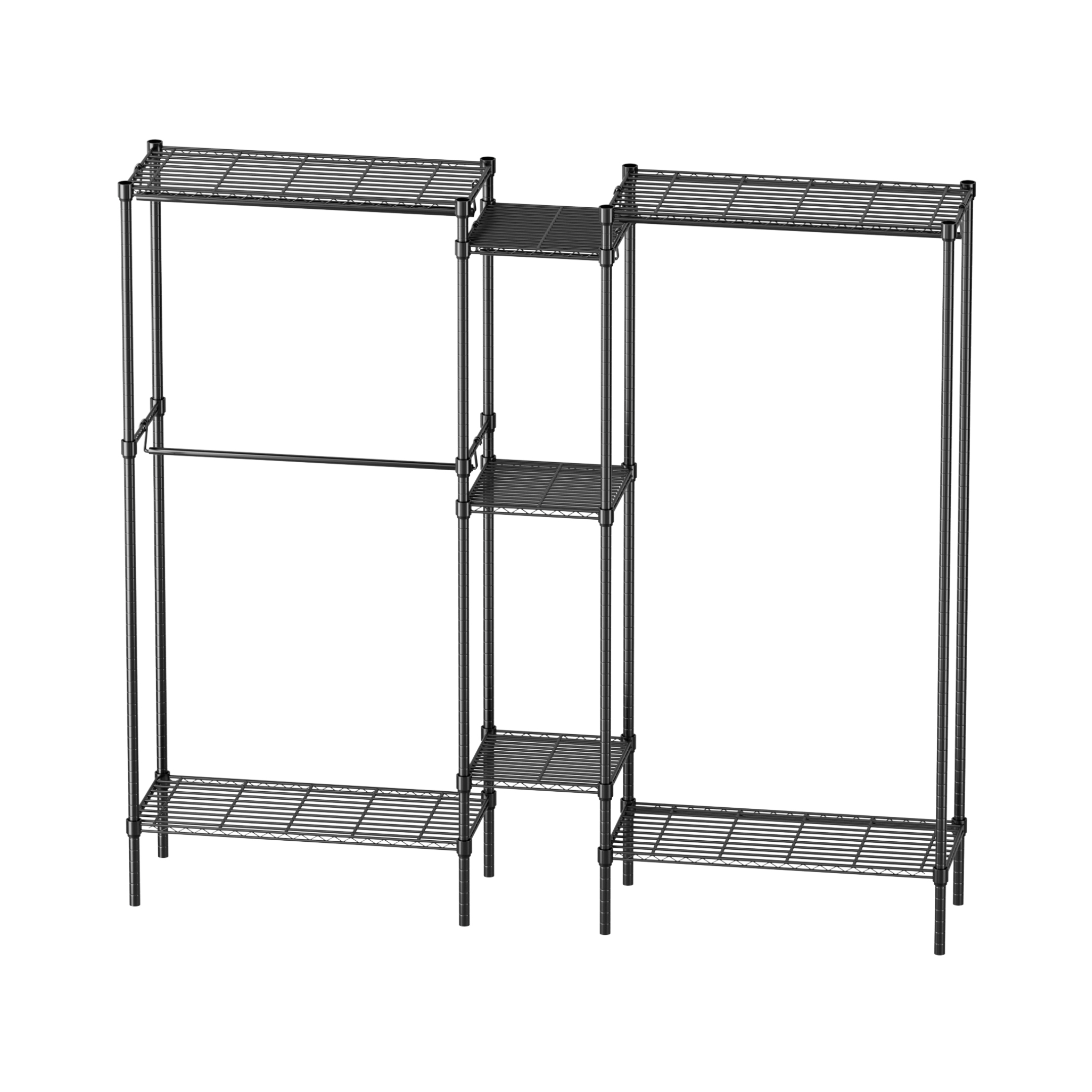 HOME-IT GARMENT RACK HEAVY DUTY SHELVING WIRE SHELVING (BLACK) CLOSET –  homeitusa