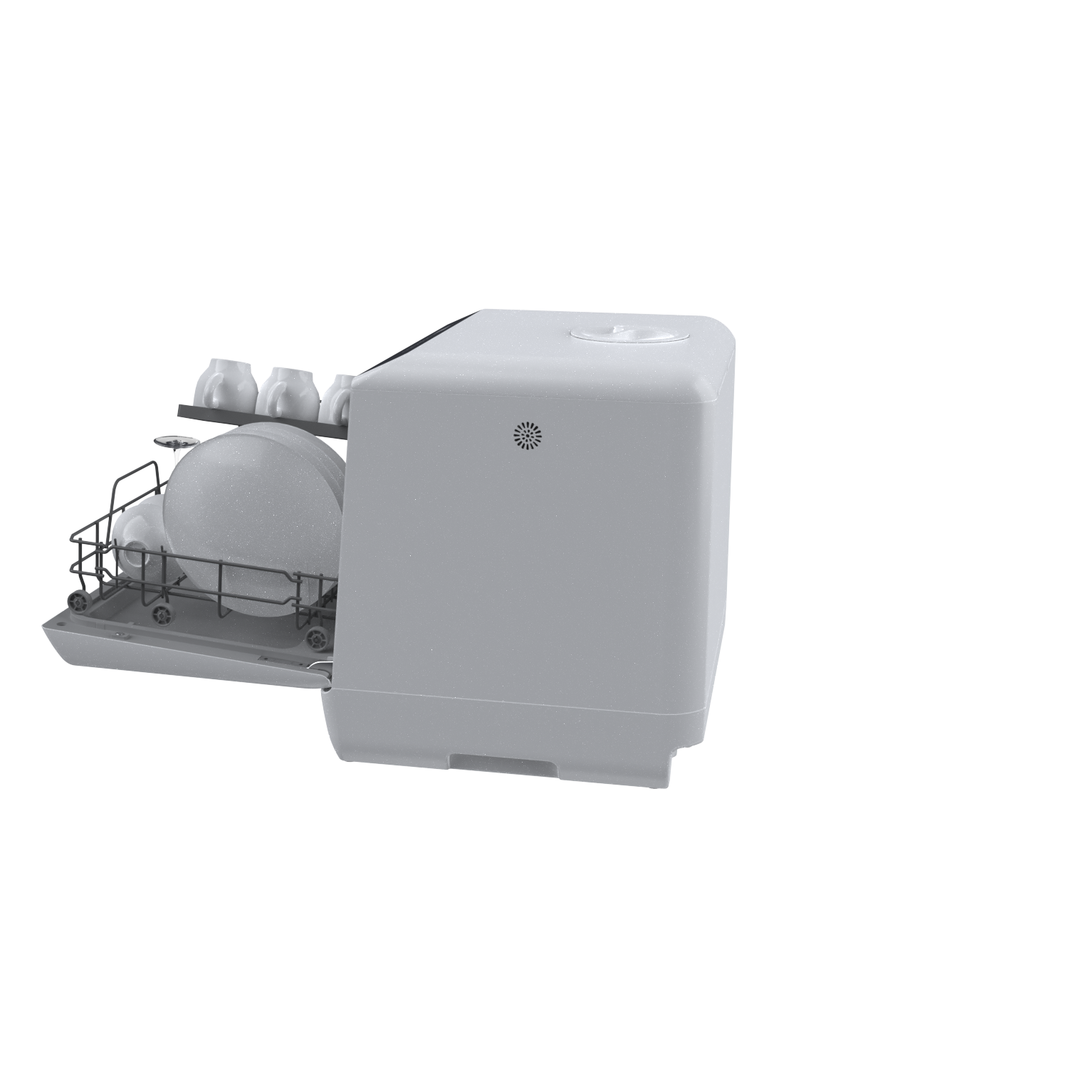 Mini lave-vaisselle ultra compact porte en verre, Hermitlux HMX-DW03,  réservoir d'eau 5 L, 4 couverts