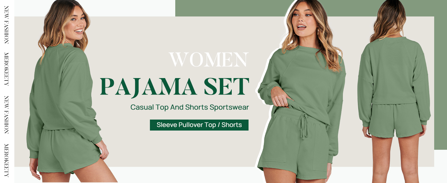 thumbnail video image 2 of Merokeety Womens Summer Pajama Sets 2 Piece Loose Fit Matching Sets with Pockets White l, 2 of 5