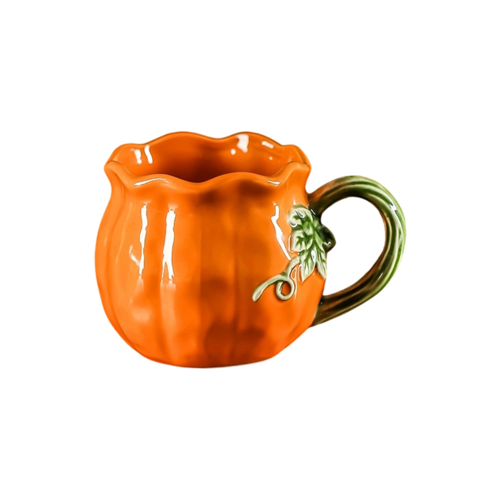thumbnail video image 2 of Cute Pumpkin Mug Handmade Ceramic Coffee Cup, Thanksgiving Halloween Orange Drinkware for Office and Home, Festive Holiday Gift Water Cup for Tea Hot Cocoa and Oatmeal, Original Fall Tableware, 2 of 8