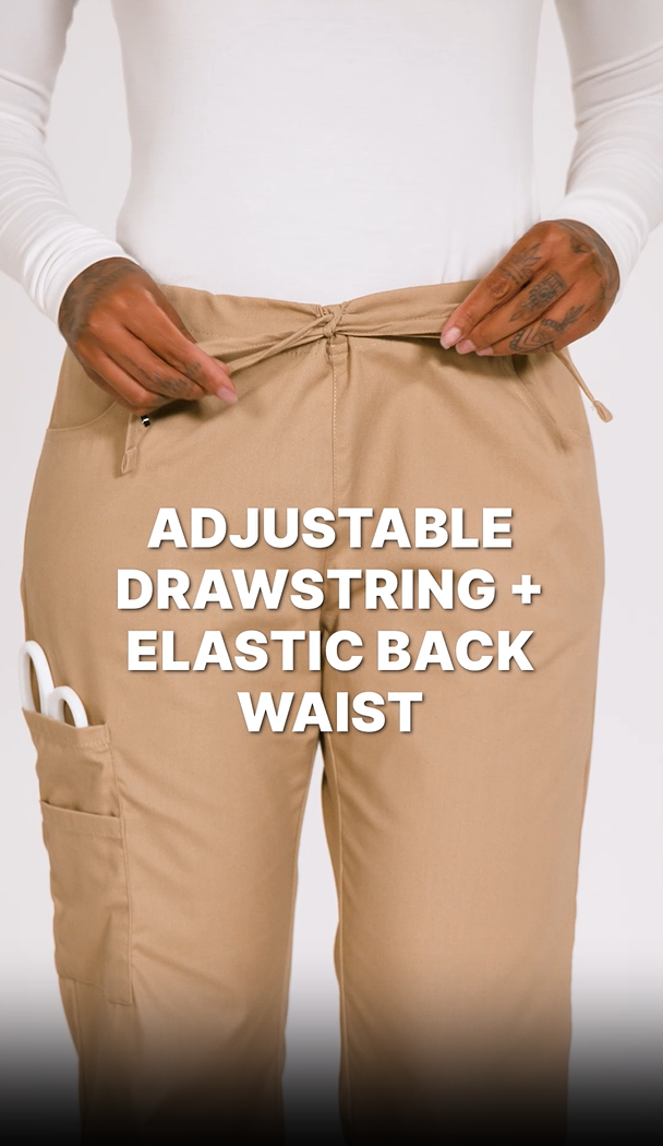 thumbnail video image 2 of Dickies EDS Signature Scrubs for Women, Drawstring Cargo Pants for Women in Soft Brushed Poplin, 86206, 2 of 10