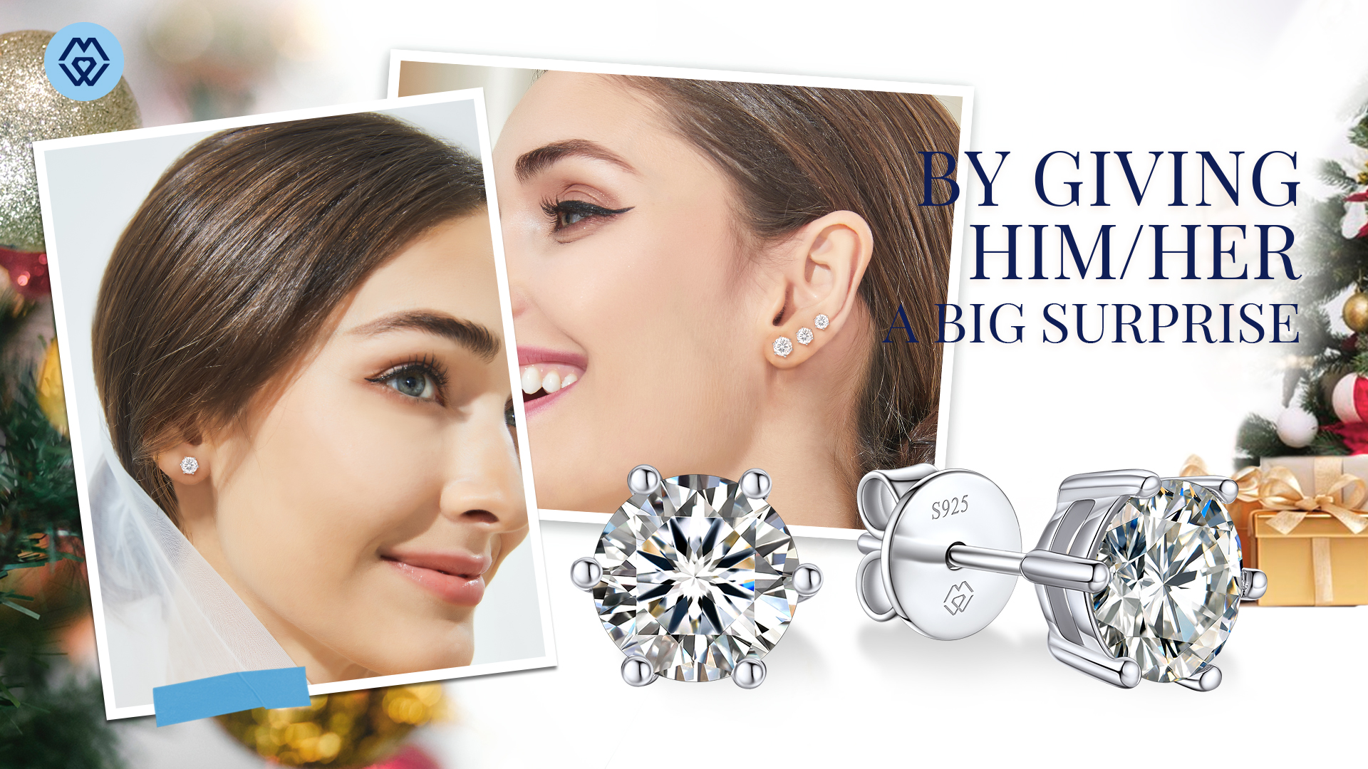 thumbnail video image 2 of MomentWish 1 Carat Round Shaped Moissanite Stud Earrings D Color Lab Grown Simulated Diamond Sterling Silver Earrings Jewelry Gift for Women, 2 of 10