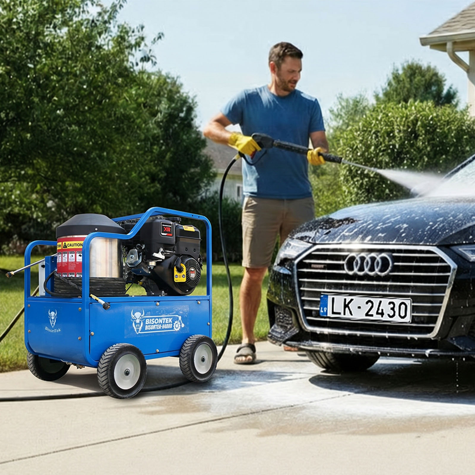thumbnail video image 2 of DigMaster Hot Water Pressure Washer 4060 PSI 4.0 GPM 13.5 HP B&S Engine Diesel Heated 212°F AR Pump 304 Tank, Heavy Duty Commercial Cleaner, 2 of 14