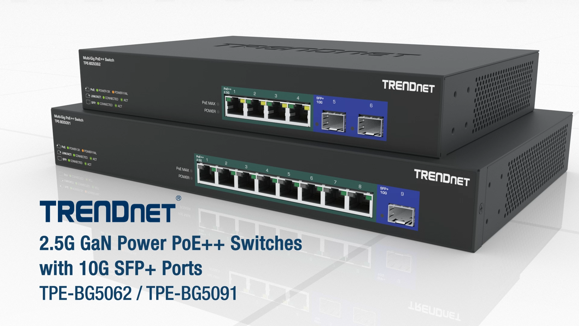 thumbnail video image 2 of TRENDnet TPE-BG5091,9-Port 2.5G GaN Power PoE++ Switch with 10G SFP+ Port (480W), 2 of 14
